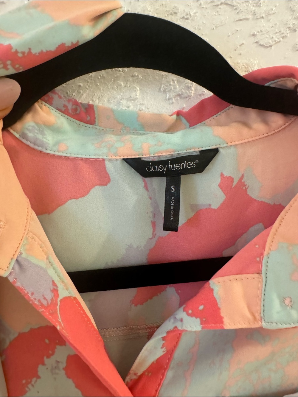 Daisy Fuentes Pastel Coral Mint Peach Print dress
